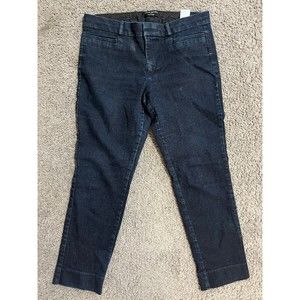 Banana Republic Navy Mid Rise Sloan Denim Crop Pants Chambray 8P